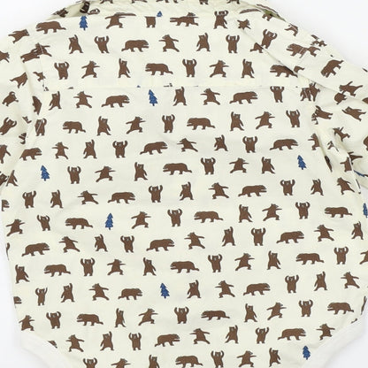 M&S Boys Beige Colourblock  Babygrow One-Piece Size 6-9 Months