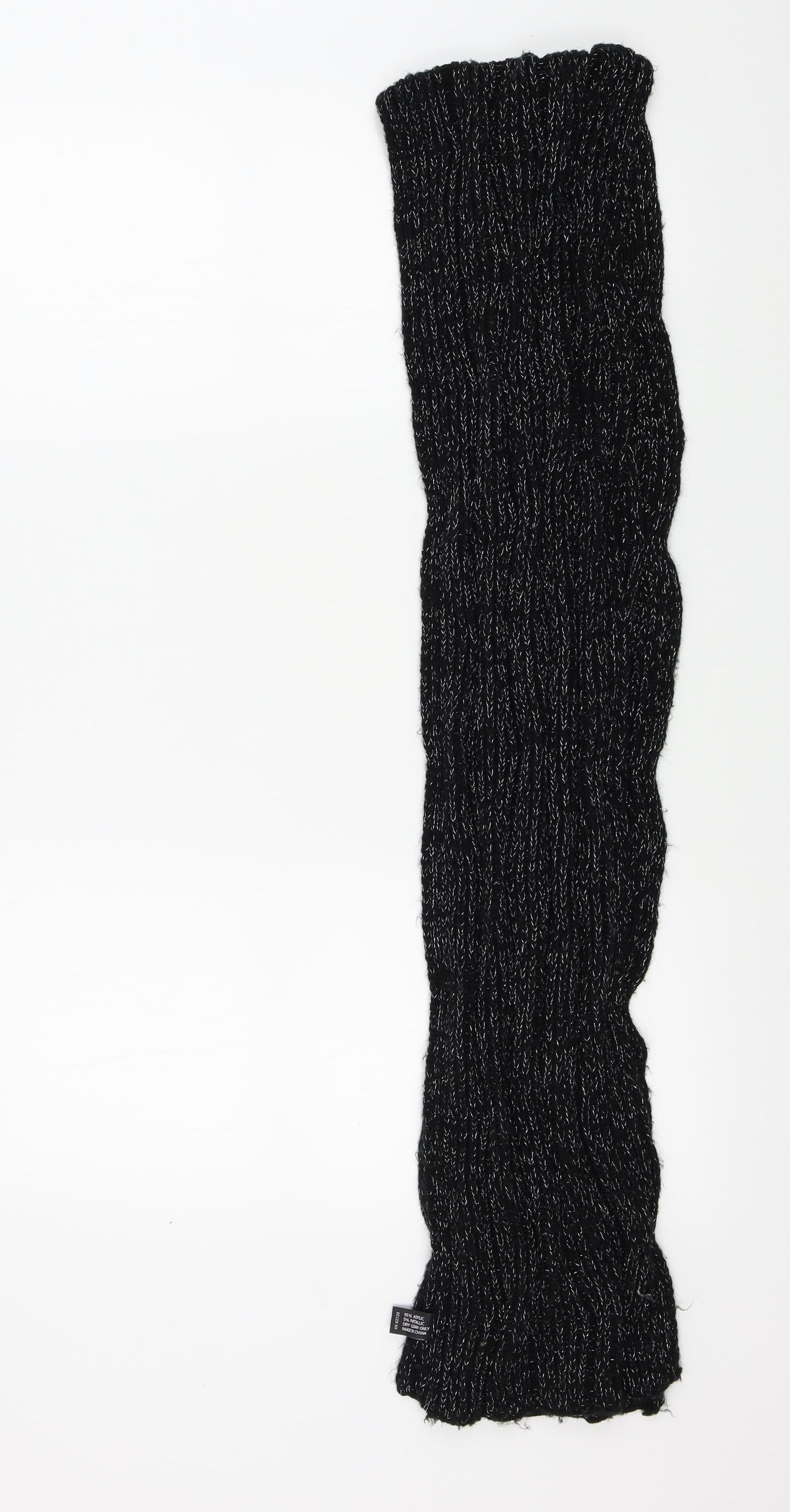 Preworn Womens Black    Scarf   - sparkle detail