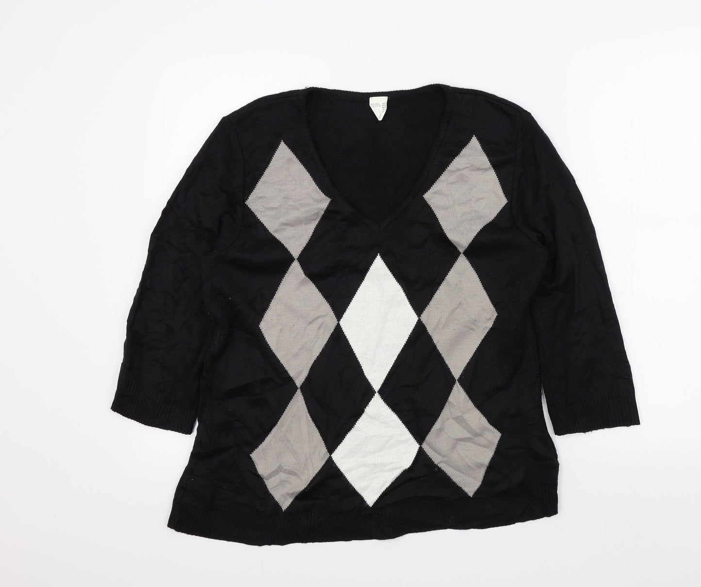 Womens UK Size 14 Preworn Black Pullover Jumper