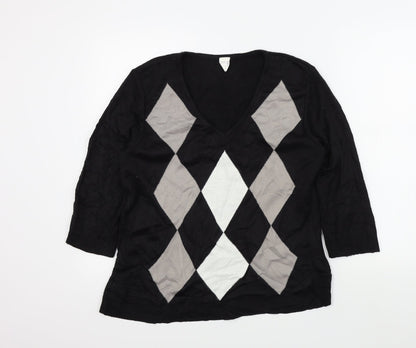 Womens UK Size 14 Preworn Black Pullover Jumper