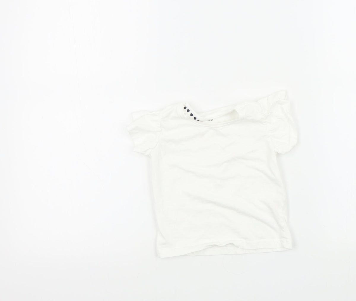 Additional front view of Jeff&co girls’ white basic t-shirt, size 18-24, months
