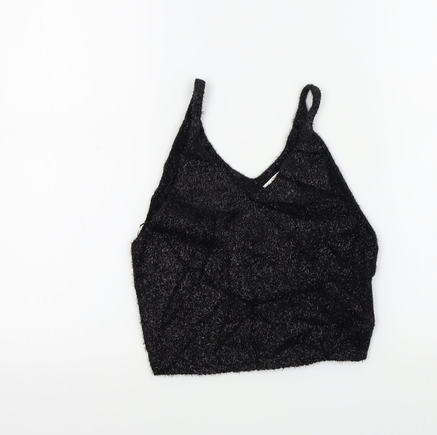 Womens UK Size 8 Topshop Black Basic T-Shirt