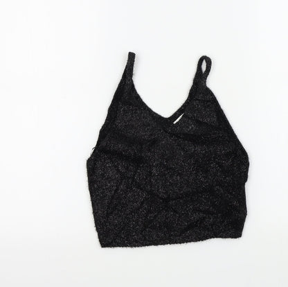 Womens UK Size 8 Topshop Black Basic T-Shirt