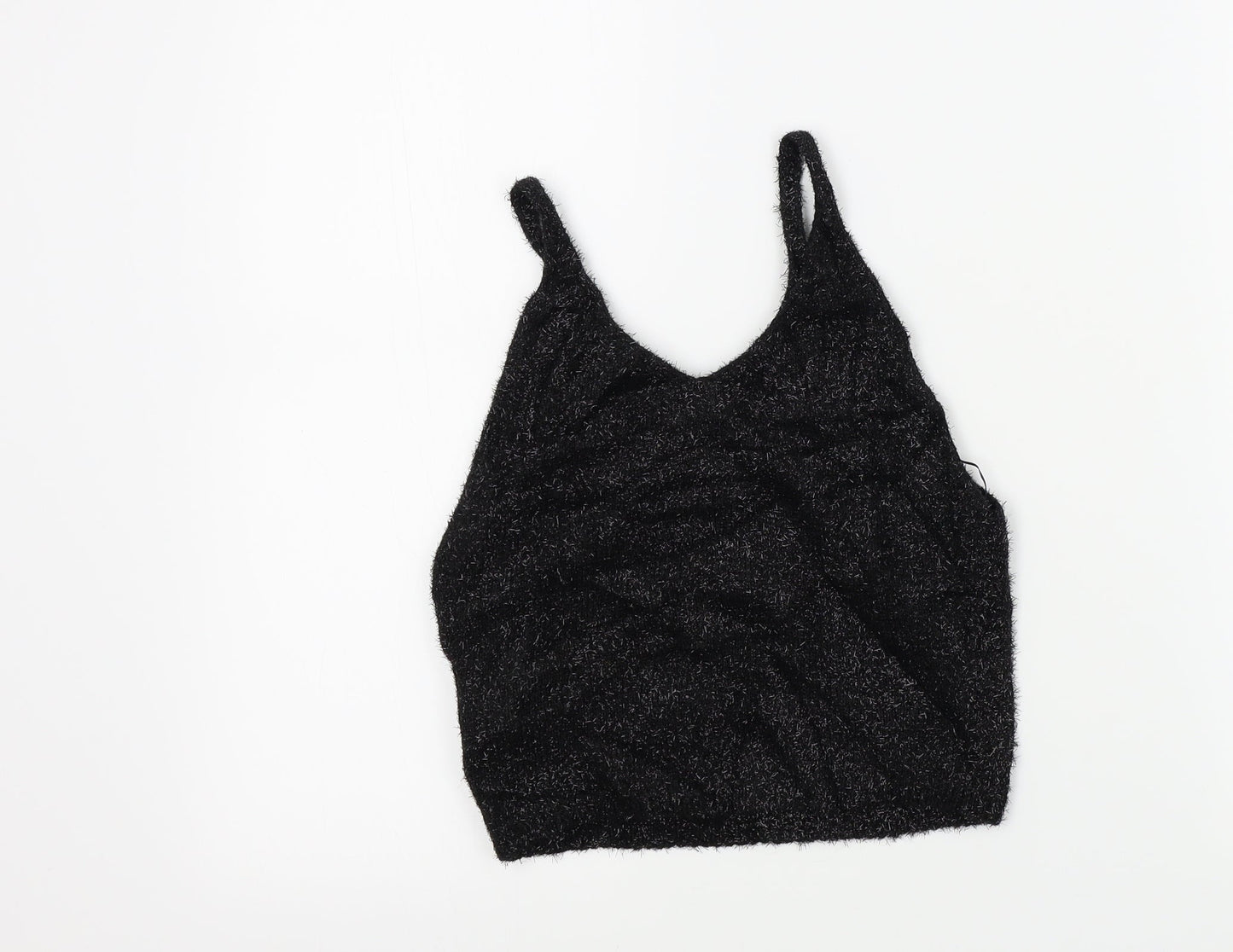 Womens UK Size 8 Topshop Black Basic T-Shirt