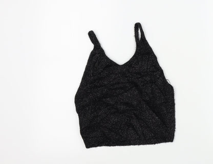 Womens UK Size 8 Topshop Black Basic T-Shirt