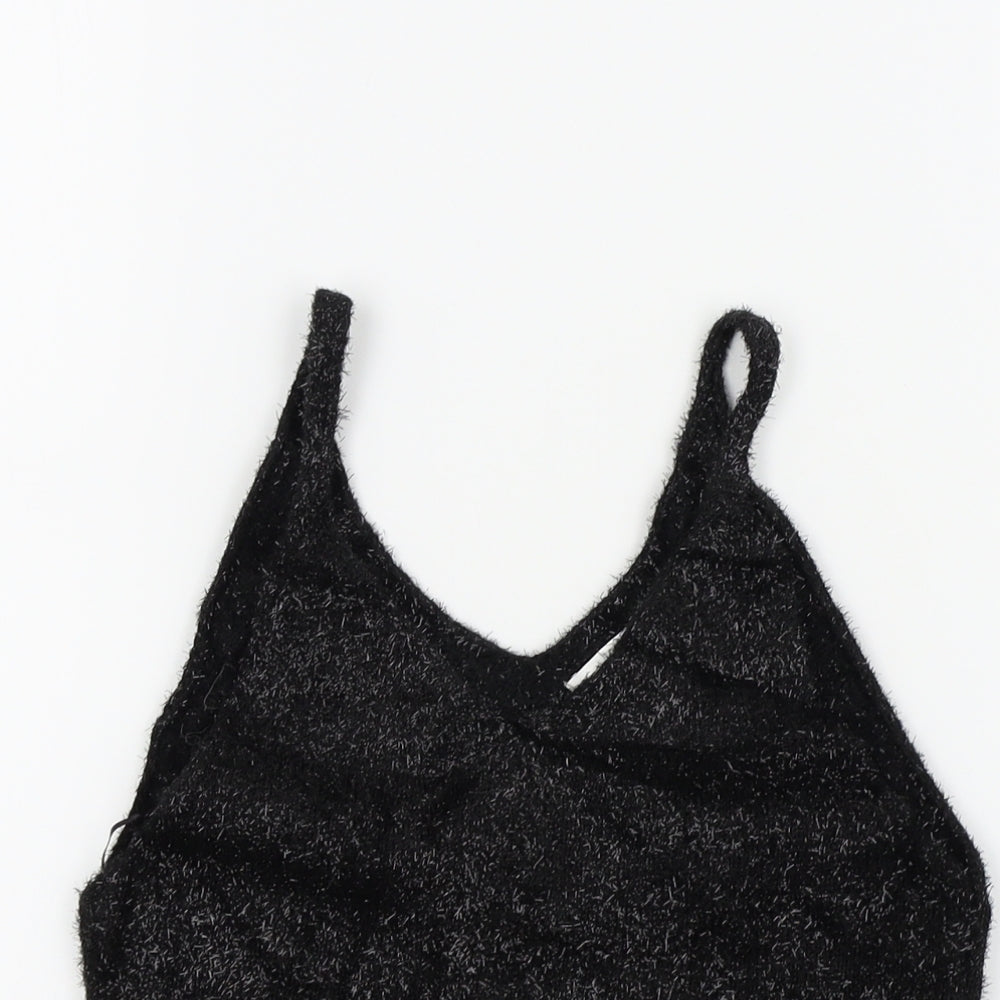 Womens UK Size 8 Topshop Black Basic T-Shirt