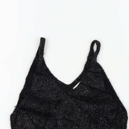 Womens UK Size 8 Topshop Black Basic T-Shirt