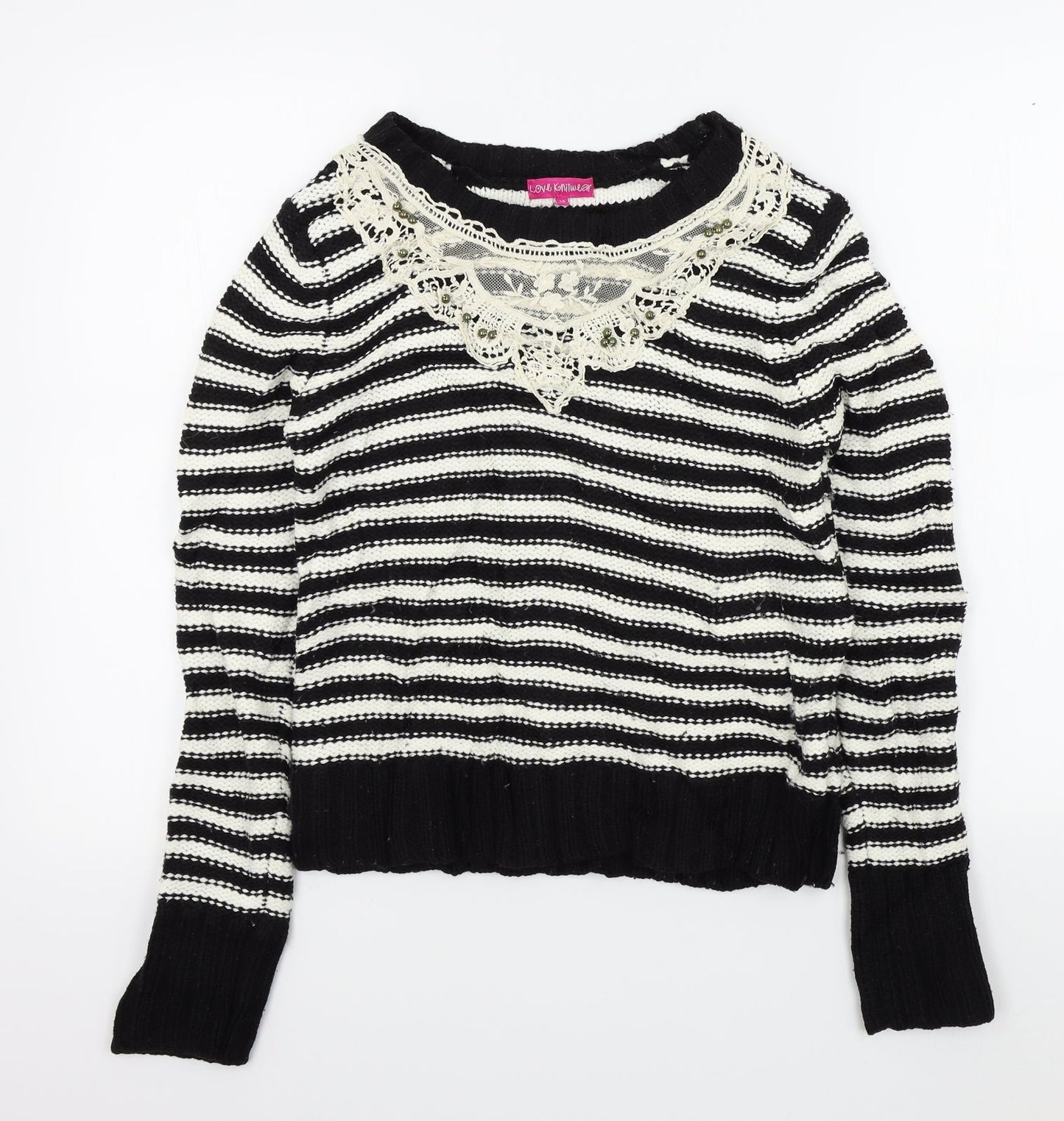 Womens UK Size 10 F&F Black Pullover Jumper