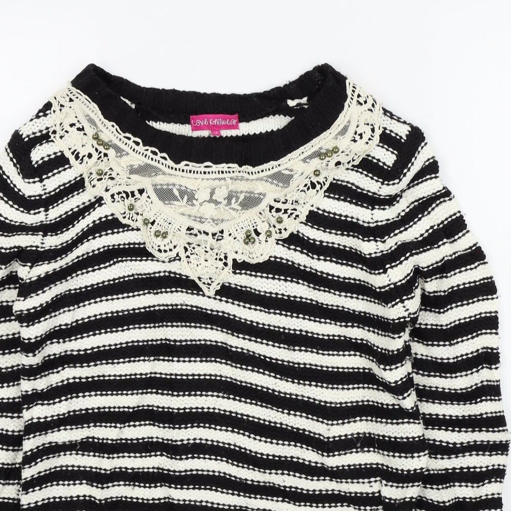 Womens UK Size 10 F&F Black Pullover Jumper