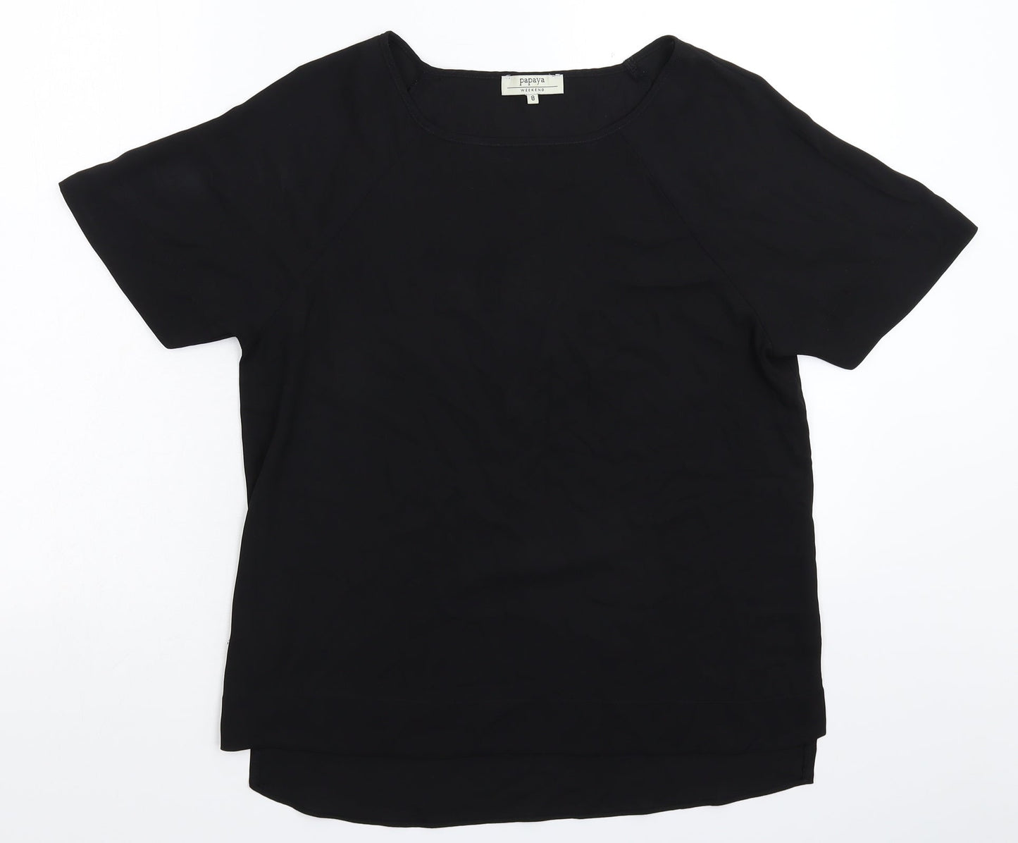 Papaya Womens Black   Basic T-Shirt Size 8