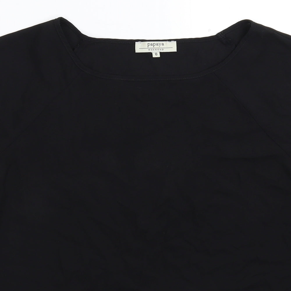 Papaya Womens Black   Basic T-Shirt Size 8