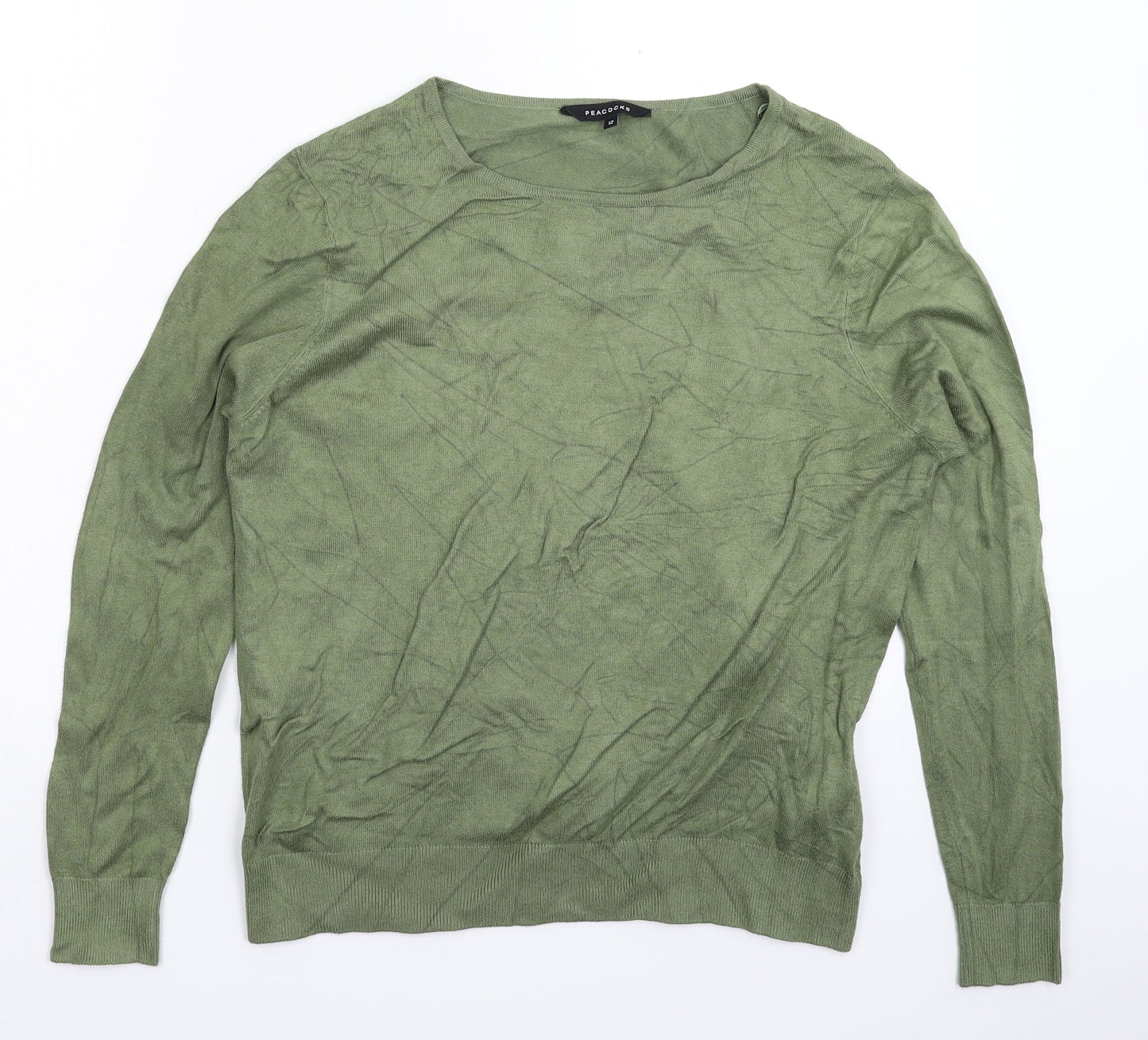 Womens UK Size 12 Peacocks Green Pullover Jumper
