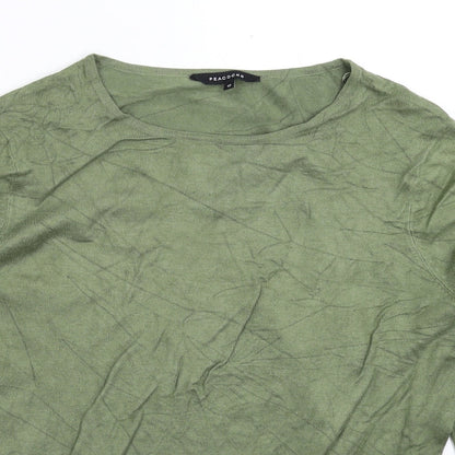 Womens UK Size 12 Peacocks Green Pullover Jumper