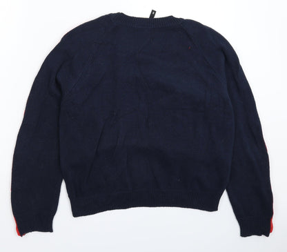 Womens UK Size S Divided Blue Pullover Jumper