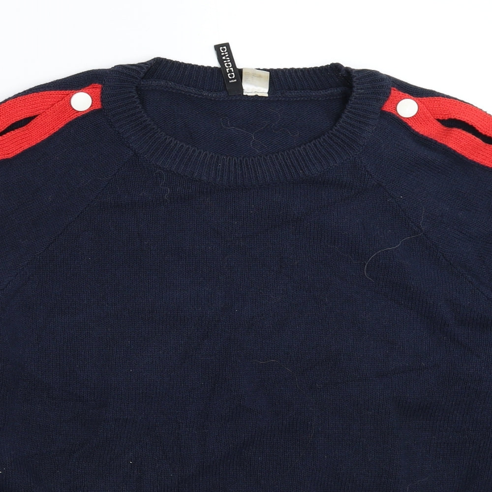 Womens UK Size S Divided Blue Pullover Jumper