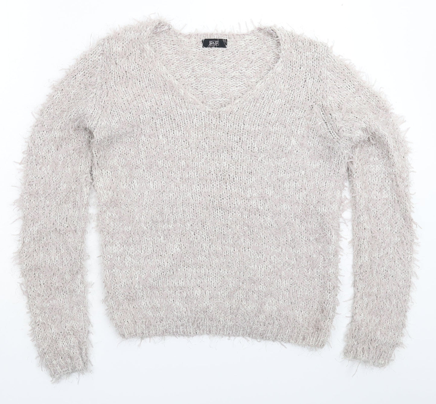 Womens UK Size 12 F&F Grey Pullover Jumper