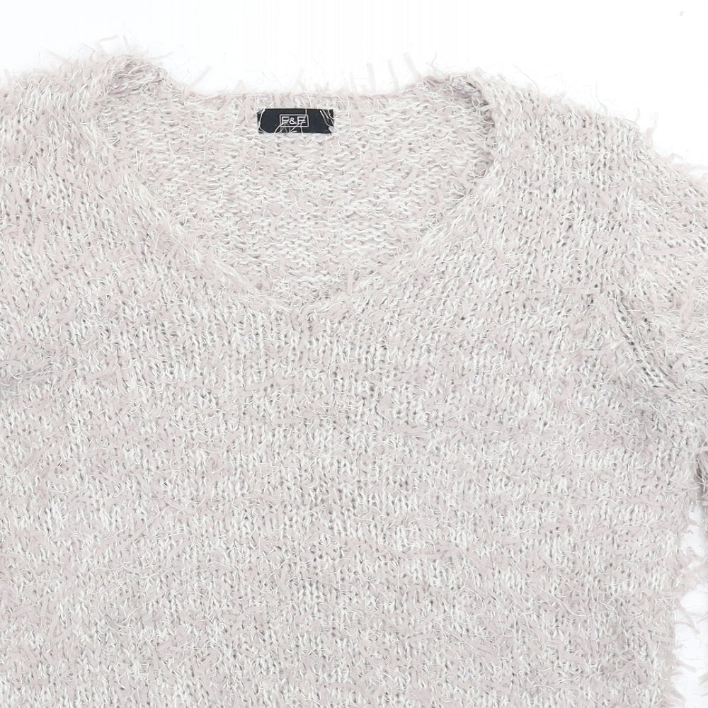Womens UK Size 12 F&F Grey Pullover Jumper