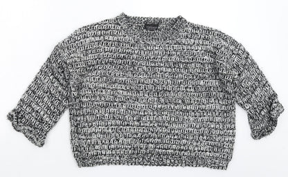 Womens UK Size 10 Topshop Grey Pullover Jumper