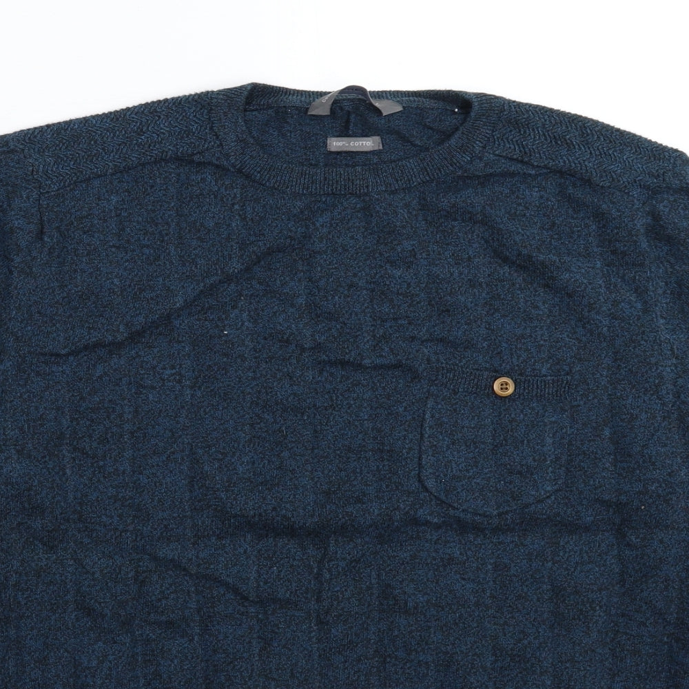 Cedar Wood State Mens Blue  Knit Pullover Jumper Size L