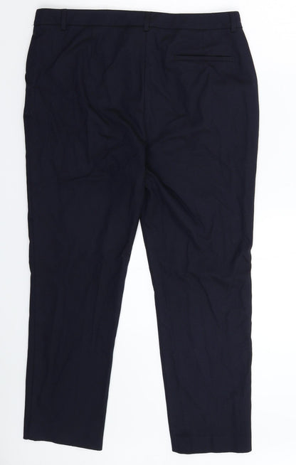 Womens UK Size 14 Marks and Spencer Slim Fit Dress Pants Blue Trousers