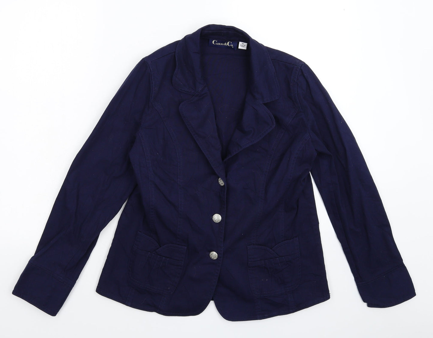 Casual & Co Womens Blue   Jacket Blazer Size XS