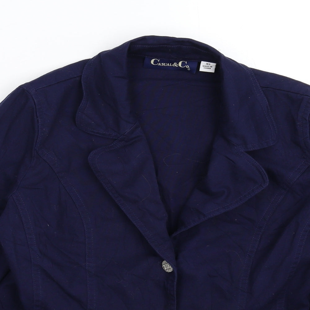 Casual & Co Womens Blue   Jacket Blazer Size XS