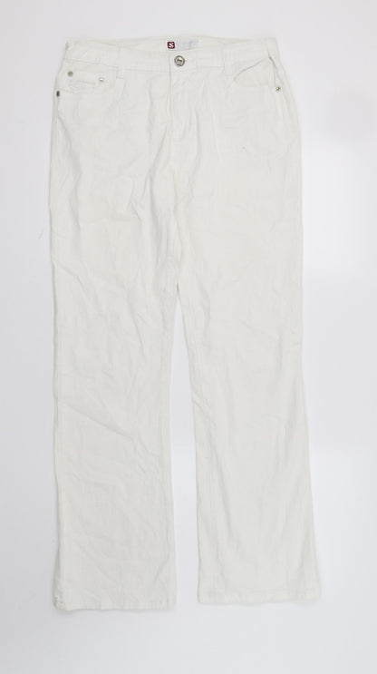 Womens UK Size  Sunbird Regular Fit Straight White Jeans