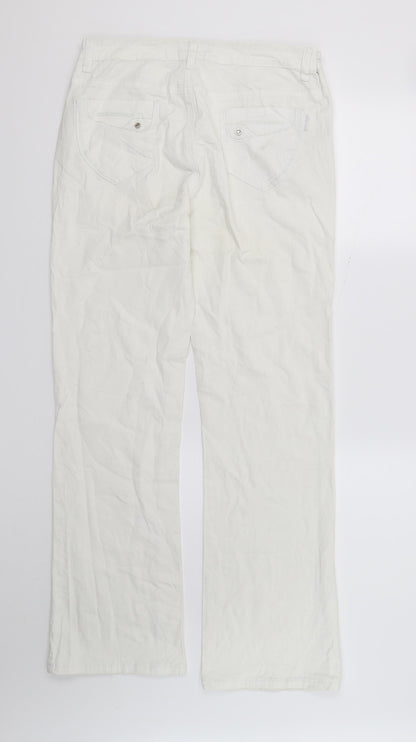 Womens UK Size  Sunbird Regular Fit Straight White Jeans