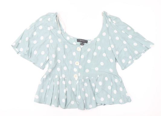 Primark Womens Green Polka Dot  Basic Blouse Size 8