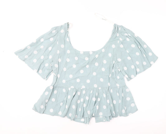 Primark Womens Green Polka Dot  Basic Blouse Size 8