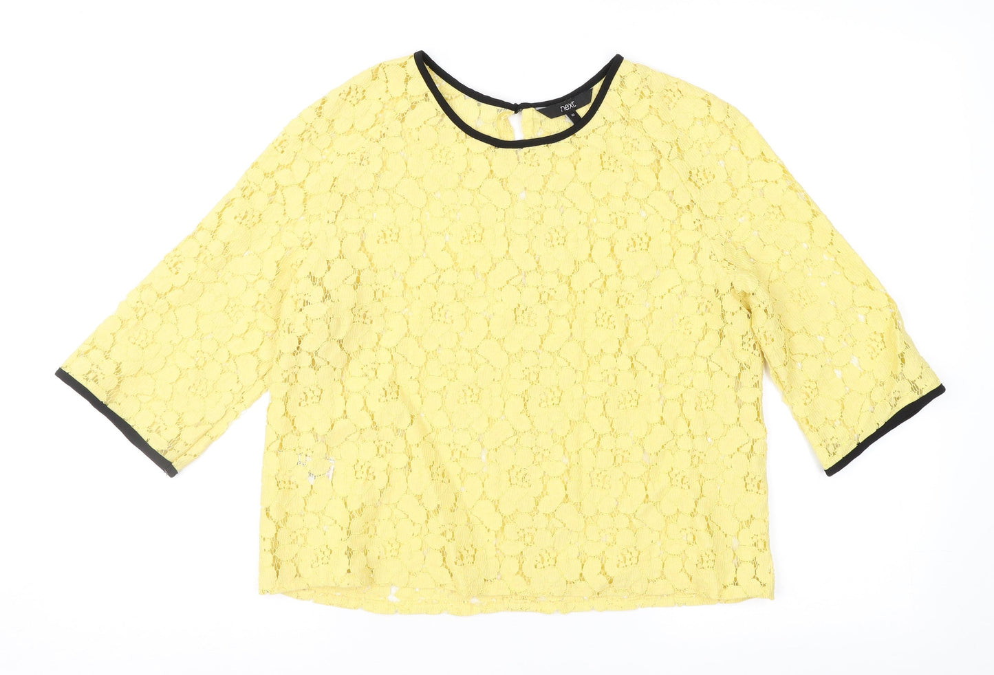 Womens UK Size 10 NEXT Yellow Basic Blouse