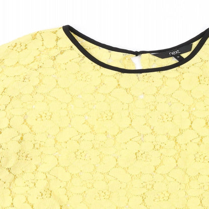 Womens UK Size 10 NEXT Yellow Basic Blouse