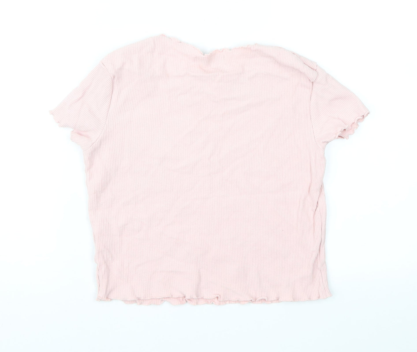 Bershka Womens Pink   Cropped T-Shirt Size L