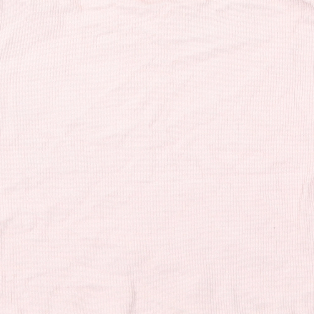 Bershka Womens Pink   Cropped T-Shirt Size L