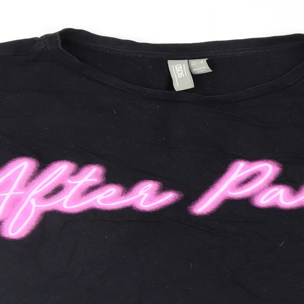 Womens UK Size 8 ASOS Black Basic T-Shirt