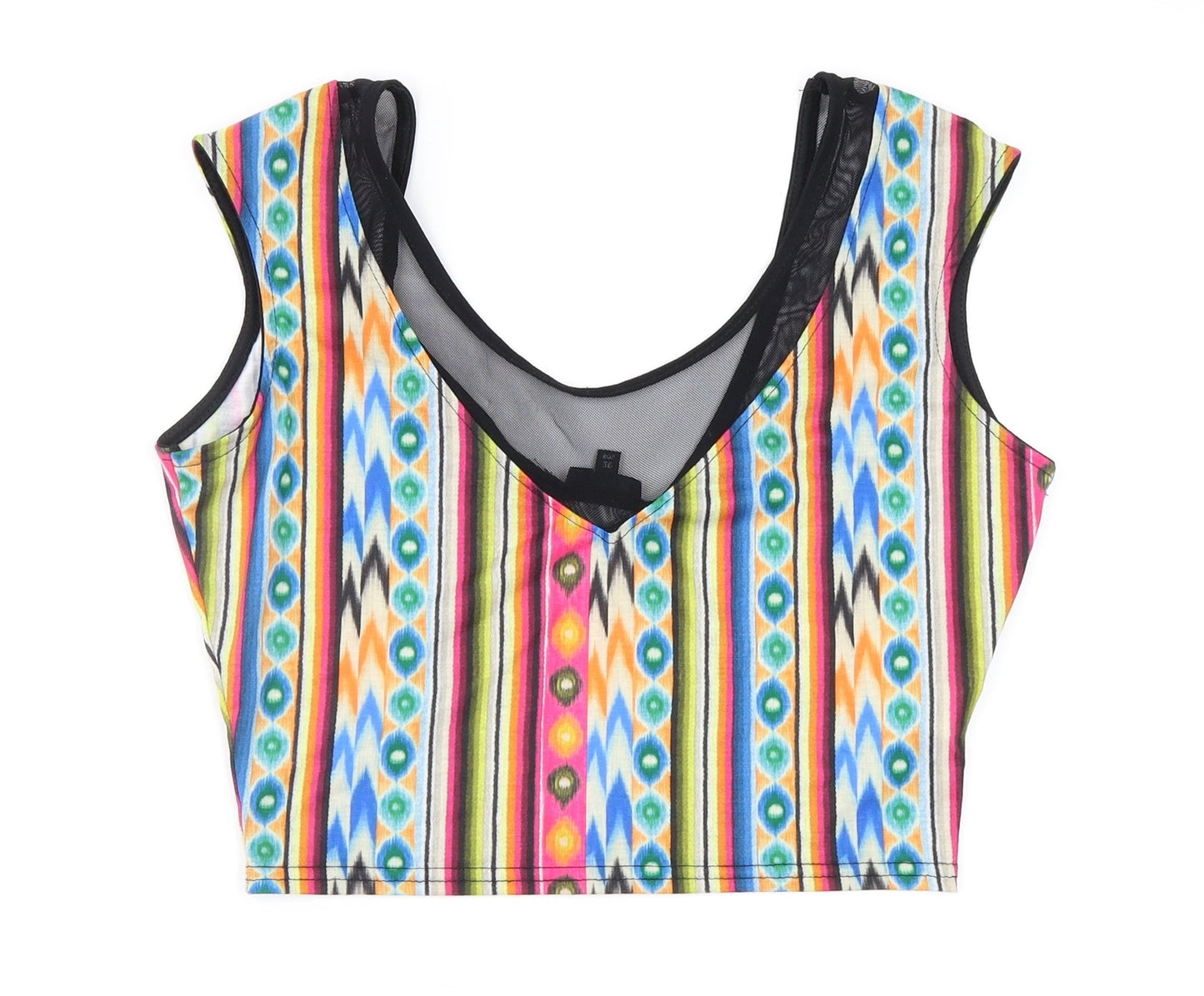 Womens UK Size 10 River Island Multicoloured Basic Blouse