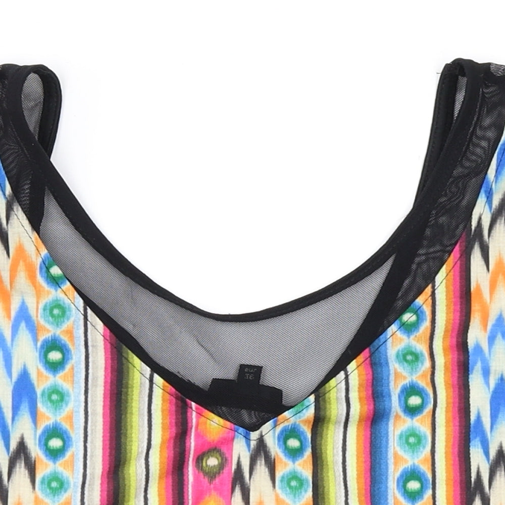 Womens UK Size 10 River Island Multicoloured Basic Blouse
