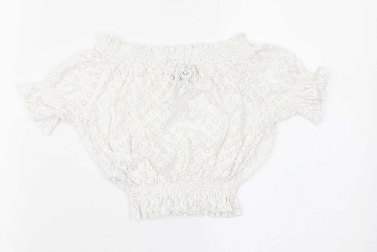 Womens UK Size 6 Topshop Ivory Cropped Blouse