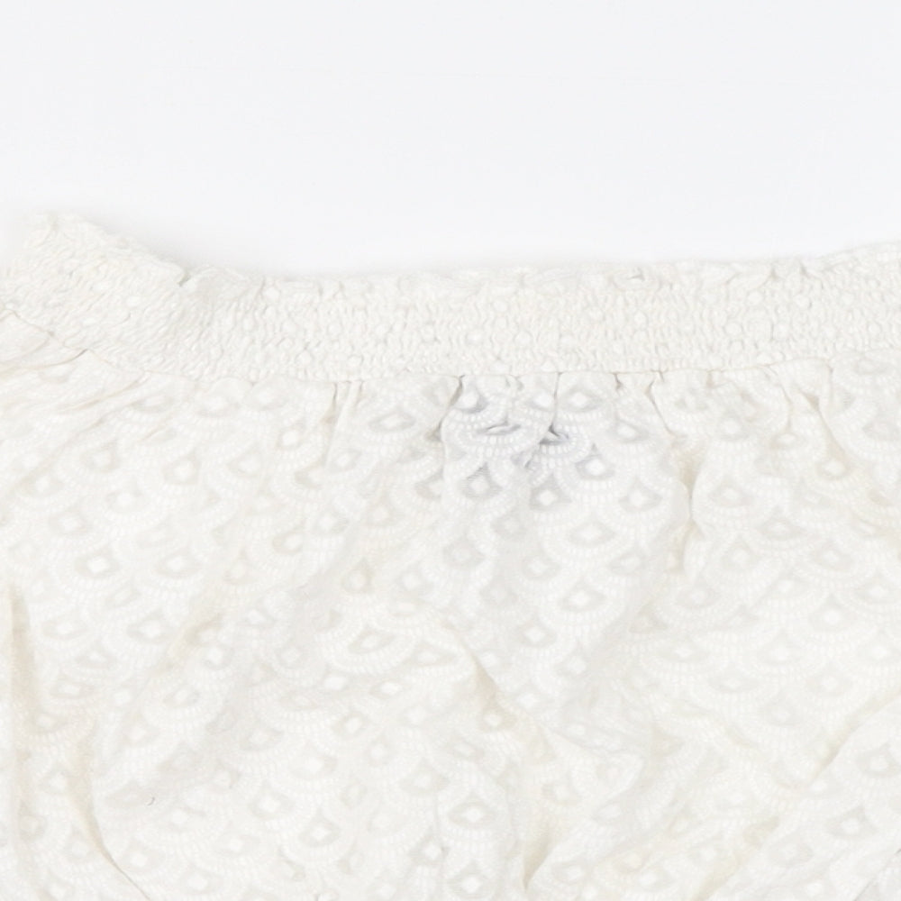 Womens UK Size 6 Topshop Ivory Cropped Blouse