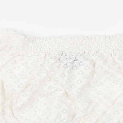 Womens UK Size 6 Topshop Ivory Cropped Blouse