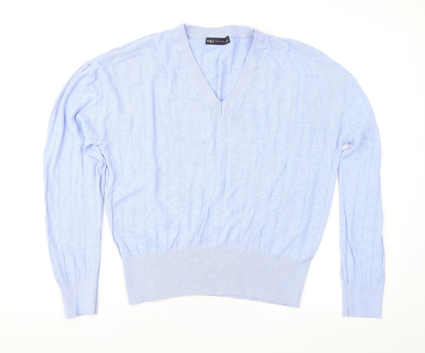 Womens UK Size L Marks and Spencer Blue Pullover Jumper