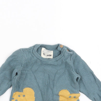 F&F Baby Green   Pullover Jumper Size 3-6 Months  - bear