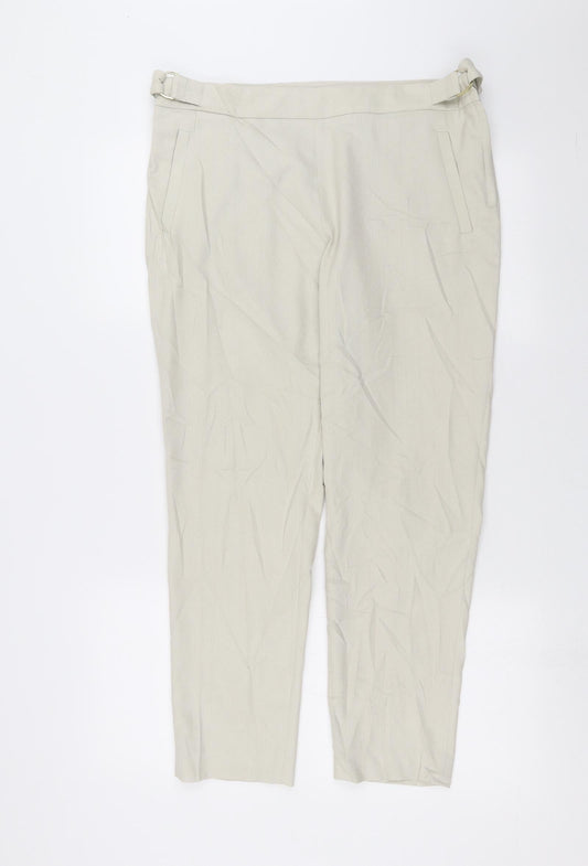 Womens UK Size 14 H&M Regular Fit  Beige Trousers