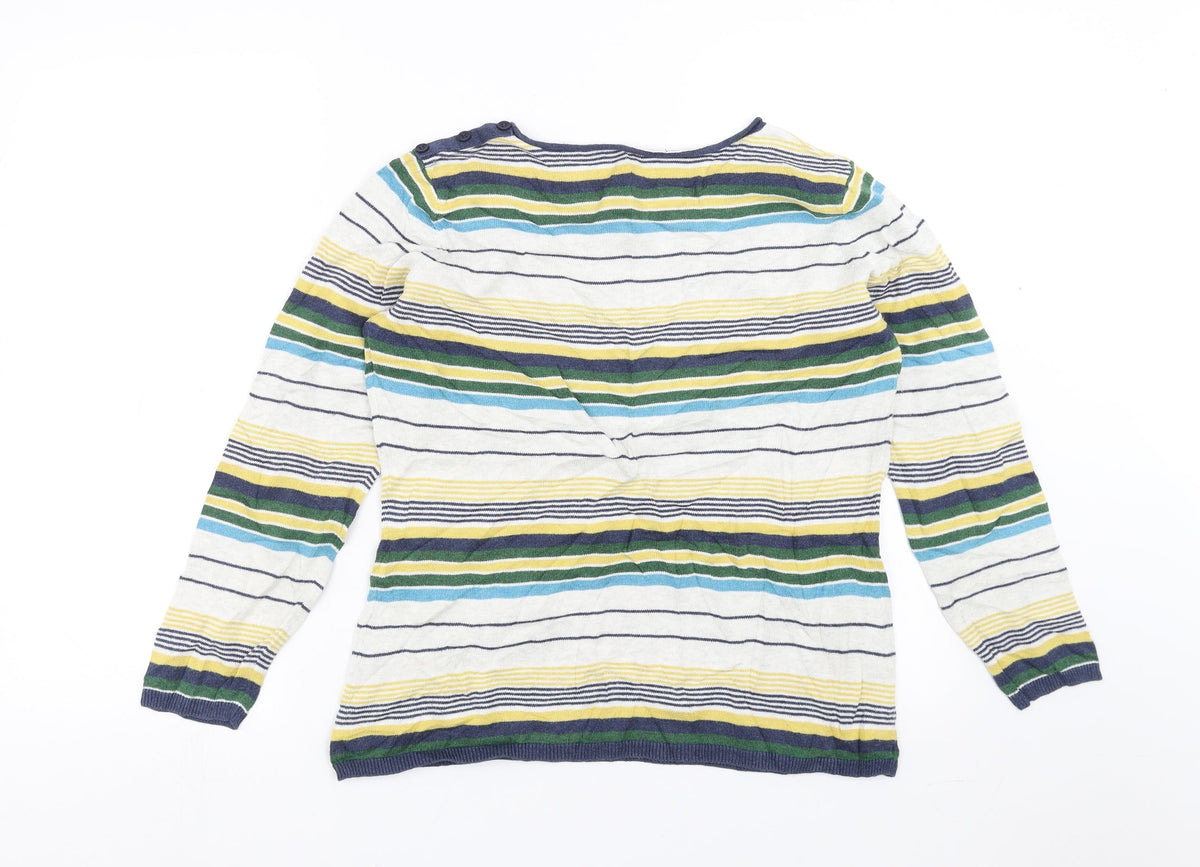 never fear Womens Multicoloured Striped  Pullover Jumper Size 14