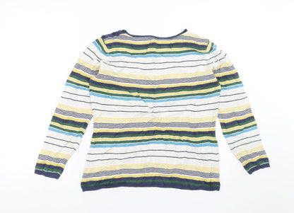 never fear Womens Multicoloured Striped  Pullover Jumper Size 14