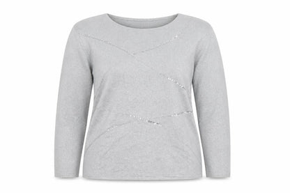 Claire Ashton Womens Silver   Pullover Jumper Size 14  - beaded, sequins