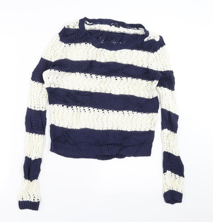Gap Womens Blue Striped Knit Pullover Jumper Size M