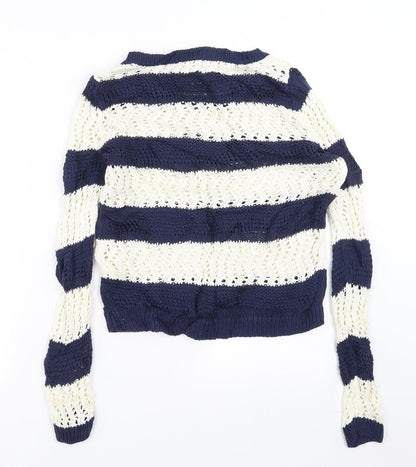 Gap Womens Blue Striped Knit Pullover Jumper Size M