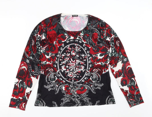 Gerry Weber Womens Black Floral  Pullover Jumper Size 12