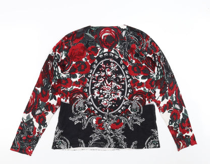 Gerry Weber Womens Black Floral  Pullover Jumper Size 12
